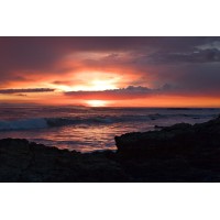 Sunset at Crystal Cove Canvas Framed